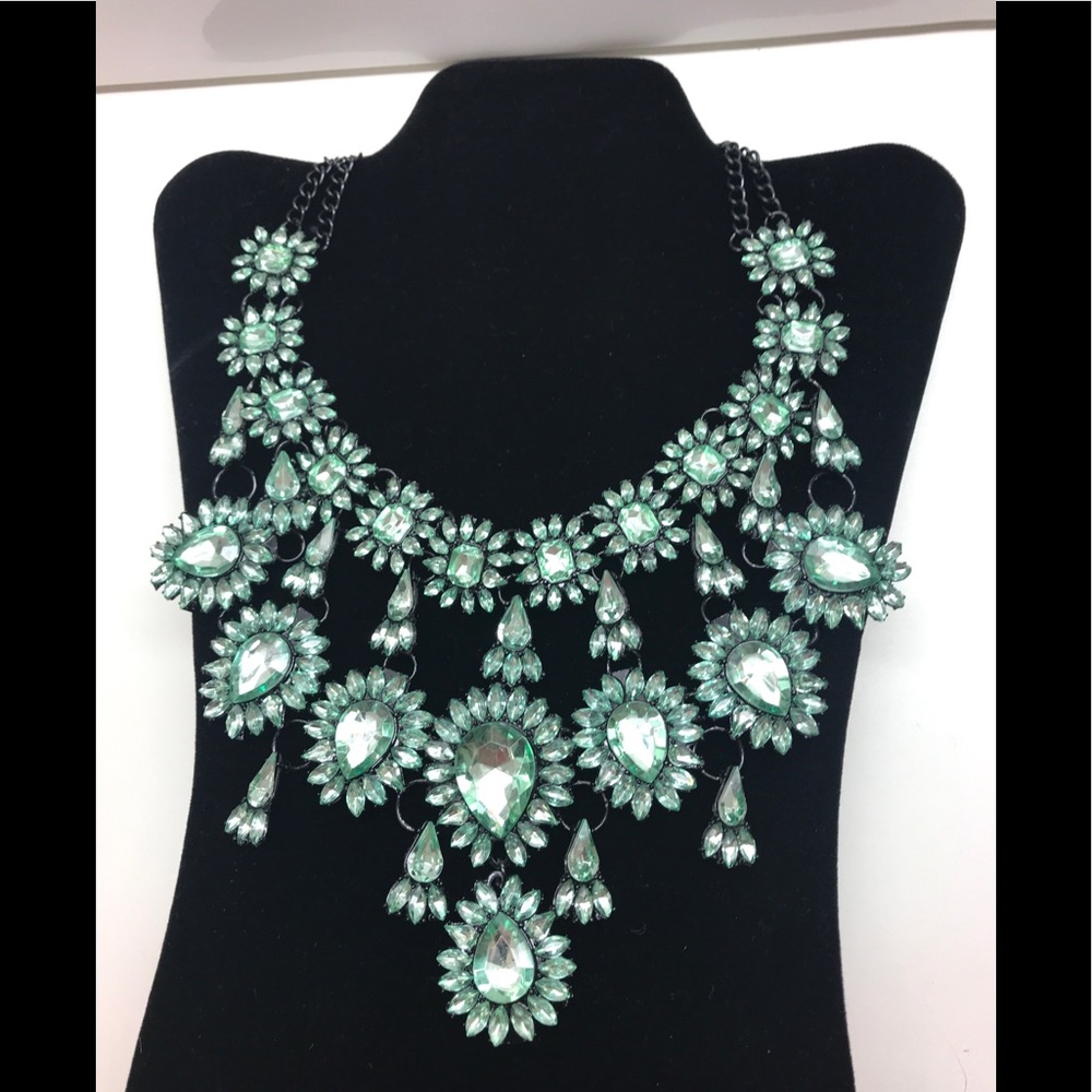 Oscar de la Renta statement runway crystal necklace